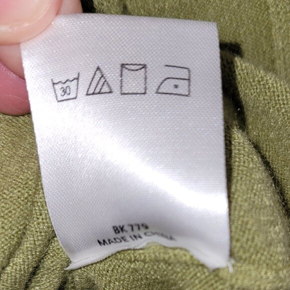 Piccadilly Side Tie Rib Knit 3/4 Sleeve Sweater Top Fern Green Women's Size S - Picture 14 of 15